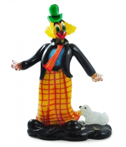 Clown with dog
