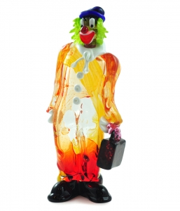 Clown with suitcase